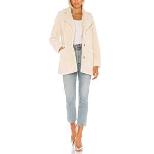 Camila Coelho 'Katarina' Beige Faux Leather Coat Size XXS - NWT